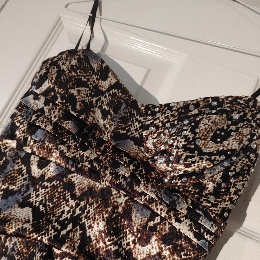Strapless prom dress with sequins